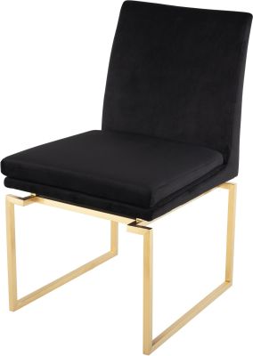 Savine Dining Chair (Black with Gold Frame)