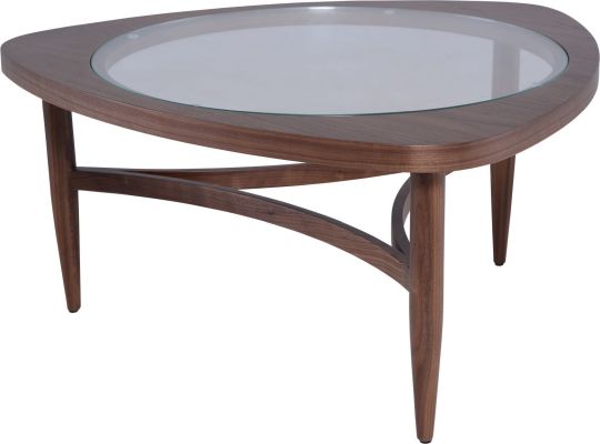 Isabelle Coffee Table (Medium - Glass with Walnut Legs)