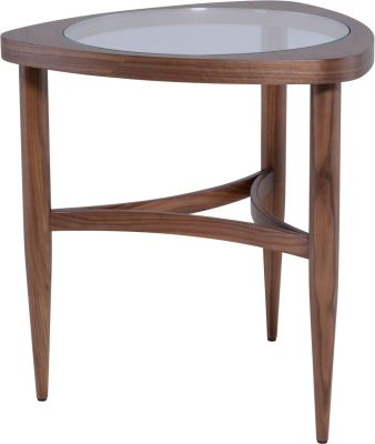 Isabelle Side Table (Glass with Walnut Legs)