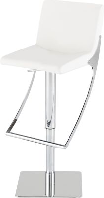 Swing Adjustable Height Stool (White with Silver Base)