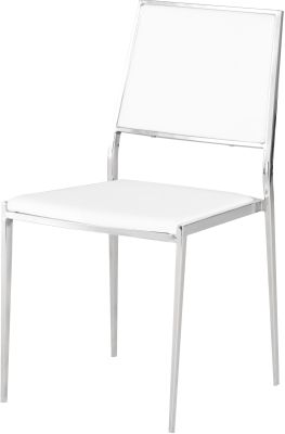 Aaron Dining Chair (White with Silver Frame)