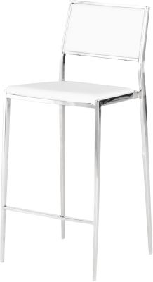 Aaron Counter Stool (White with Silver Frame)