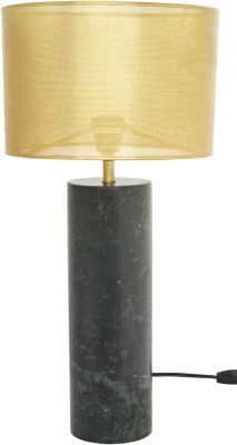 Cyrine Lampe de Table (Laiton avec Base Verte)