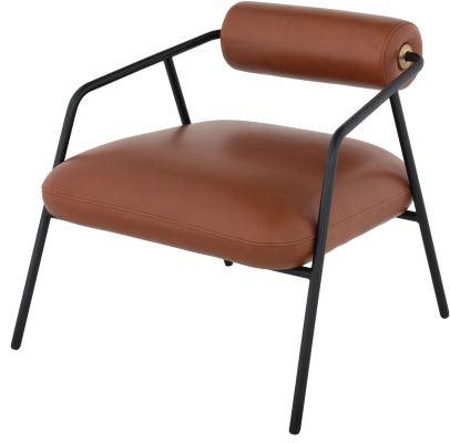 Cyrus Occasional Chair (Cordova Leather with Black Frame)