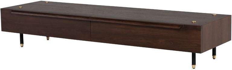 Stacking Low Cabinet Media Unit Cabinet (Smoked Oak with Black Legs)