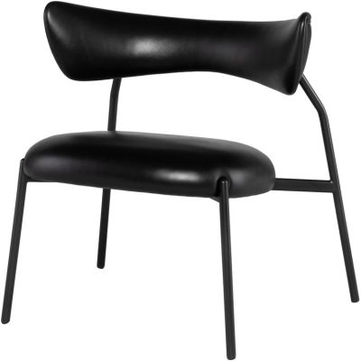 Dragonfly Occasional Chair (Black Leather & Black Steel Frame)