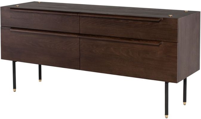 Stacking Cabinet Sideboard Cabinet (Smoked Oak & Black Steel Legs)