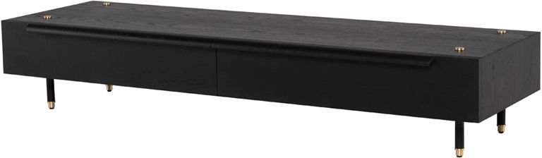 Stacking Low Cabinet Media Unit Cabinet (Black with Black Legs)