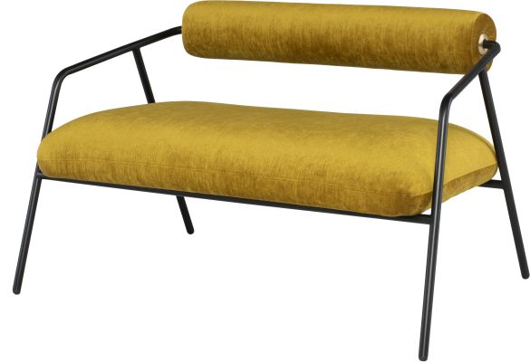 Cyrus Double Seat Sofa (Gold with Black Frame)