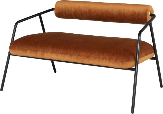 Cyrus Double Seat Sofa (Rust with Black Frame)