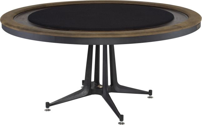 Poker Table Gaming Table (Smoked Oak with Black Base)