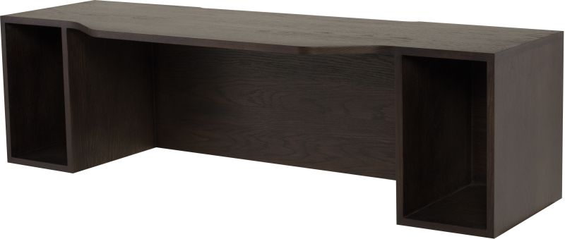 Drift Desk Table (Smoked Oak with Antique Brass Accent)