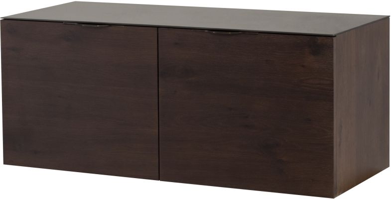 Drift Media Unit (High - Smoked Oak with Antique Brass Accent)