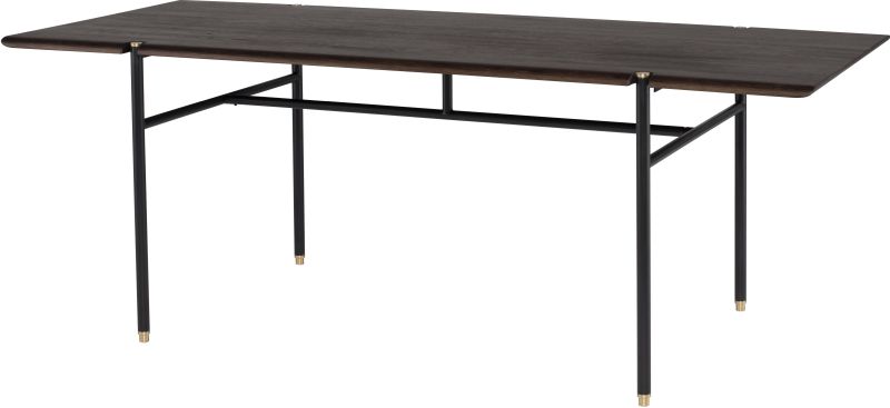 Stacking Dining Table (Medium - Smoked Oak Top with Black Steel Legs)