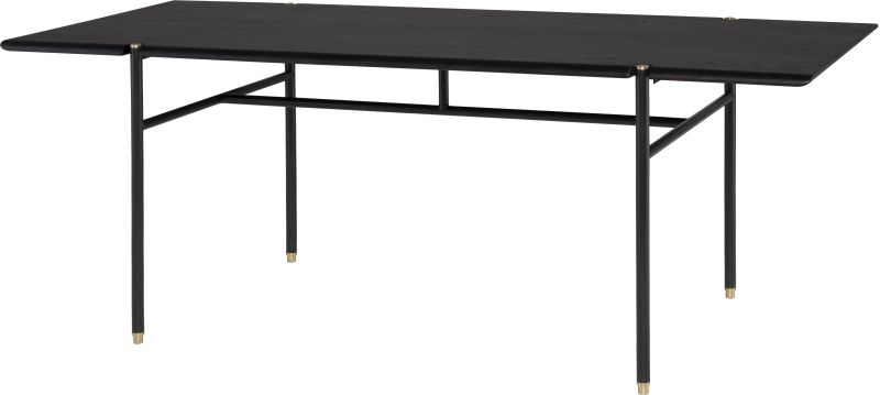Stacking Dining Table (Medium - Ebonized Oak Top with Black Steel Legs)