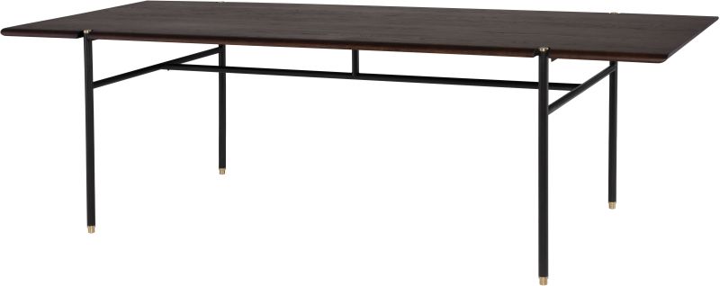 Stacking Dining Table (Long - Smoked Oak Top with Black Steel Legs)