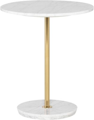 Aida Side Table (White with Gold Stem)