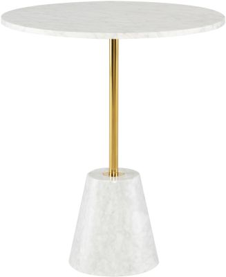 Bianca Side Table (White with Gold Stem)