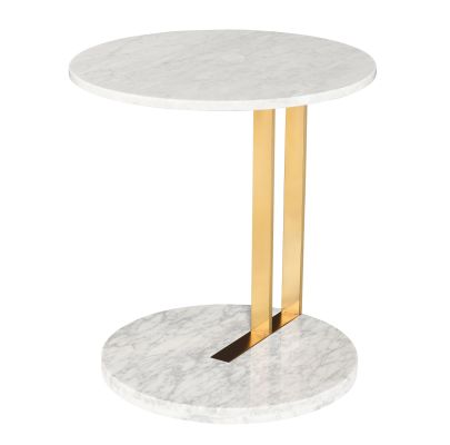 Lia Side Table (White with White Base)