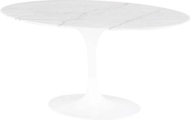 Echo Table à Diner (Moyen - Blanc avec Base Blanche)