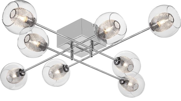 Estelle 8 Ceiling Lamp (Clear with Silver Body)