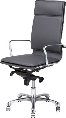 Carlo Office Chair (Grey with Silver Base)