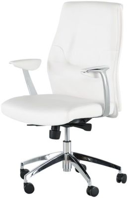 Klause Office Chair (White with Silver Base)