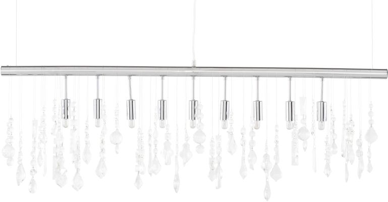 Crystal Linear Pendant Light (Clear with Silver Fixture)