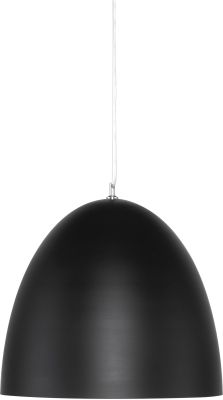 Dome Pendant Light (Large - Black with White Fixture)
