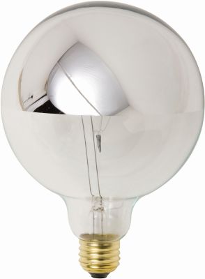 G125 25W E26 Light Bulb Lamp (Silver)