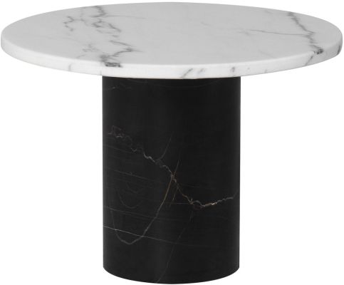 Ande Side Table (White Marble & Noir Marble Leg)