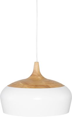 Liam Pendant Light (Large - White with Raw Ash Fixture)