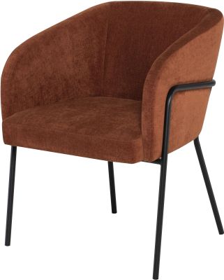 Estella Dining Chair (Terra Cotta with Black Frame)