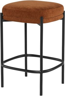 Inna Counter Stool (Backless - Terra Cotta with Black Legs)