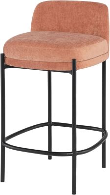 Inna Counter Stool (Low Back - Nectarine with Black Legs)