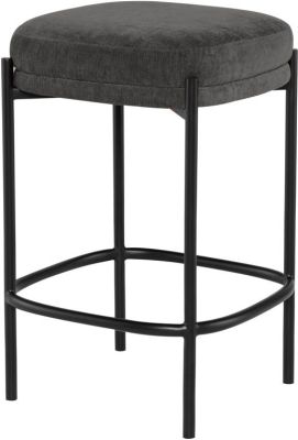 Inna Bar Stool (Backless - Cement with Black Legs)