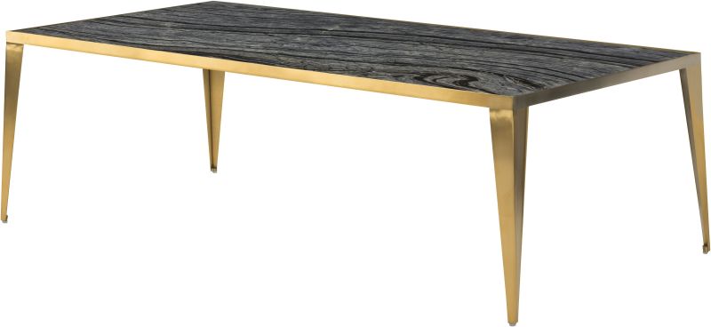 Mink Coffee Table (Black Wood Vein with Gold Base)