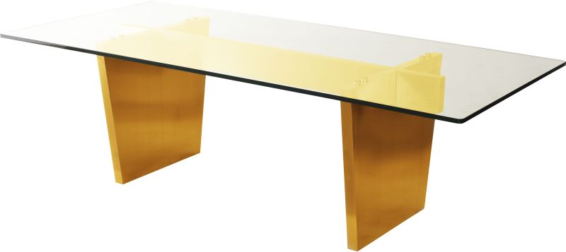Aiden Dining Table (Medium - Glass with Gold Legs)