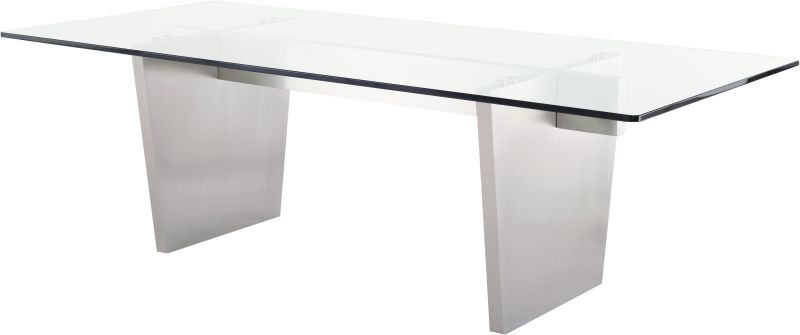 Aiden Dining Table (Medium - Glass with Silver Legs)