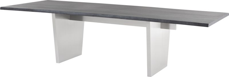 Aiden Dining Table (Long - Oxidized Grey Oak with Silver Legs)