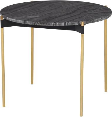 Pixie Side Table (Black Wood Vein with Gold Legs)