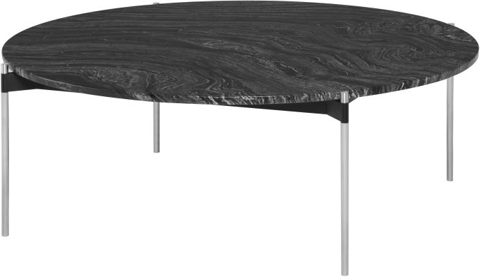 Pixie Coffee Table (Black Wood Vein with Silver Legs)