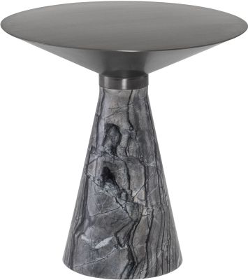 Iris Side Table (Large - Graphite with Black Wood Vein Base)