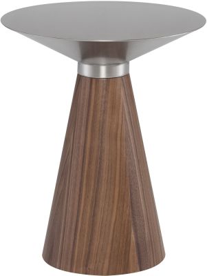 Iris Side Table (Small - Silver with Walnut Base)