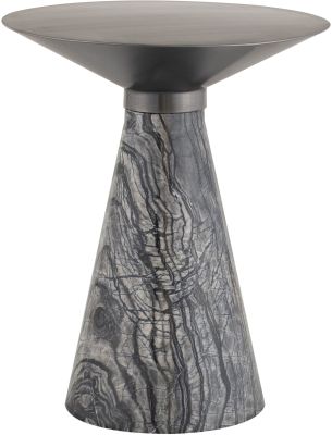 Iris Side Table (Small - Graphite with Black Wood Vein Base)