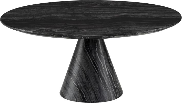 Claudio Coffee Table (Large - Black Wood Vein with Black Wood Vein Base)