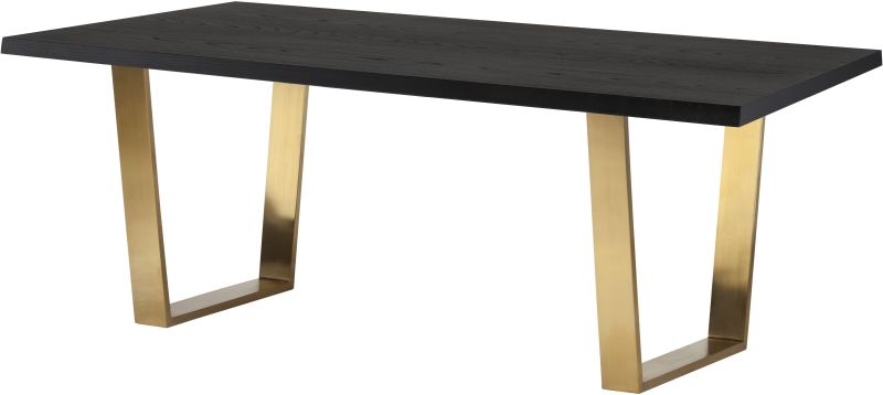Versailles Dining Table (Short - Onyx with Gold Legs)