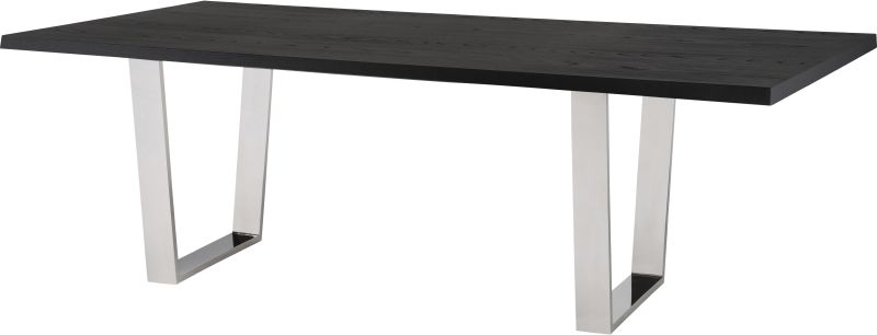 Versailles Dining Table (Medium - Onyx with Silver Legs)