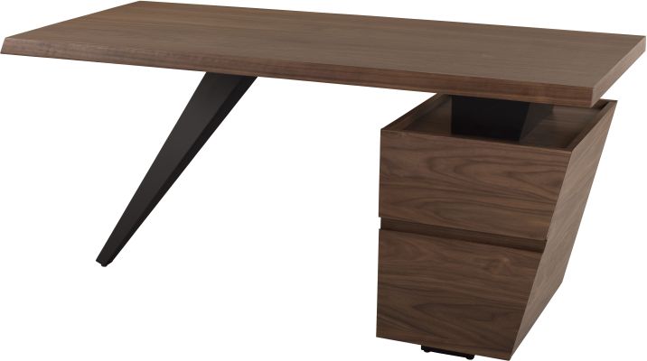 Styx Desk Table (Walnut with Black Leg)