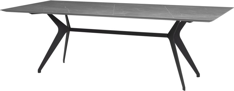 Daniele Dining Table (Long - Grey with Black Legs)
